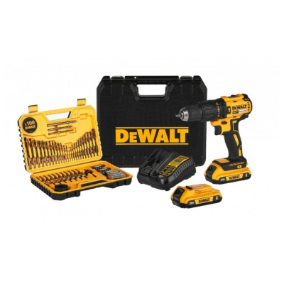 Kit de Taladro Percutor 1/2 (13mm) + 2 Baterias 20v + Set De 100 Piezas Dewalt  Dcd7781S2A-B3 