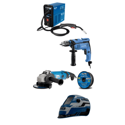 Elite Combo Soldador Si7130mp+Taladro Id710+Puidora Ag1165+Careta Csvm530+Soldadura Rafc208